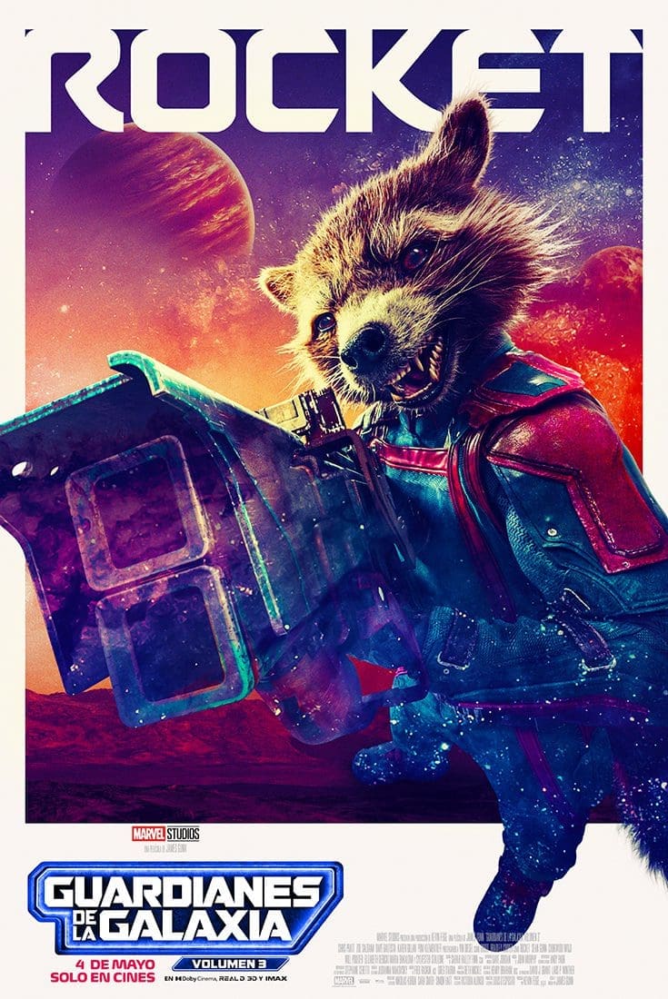Marvel Studios presentó los posters de los personajes de Guardianes de la Galaxia vol. 3 4