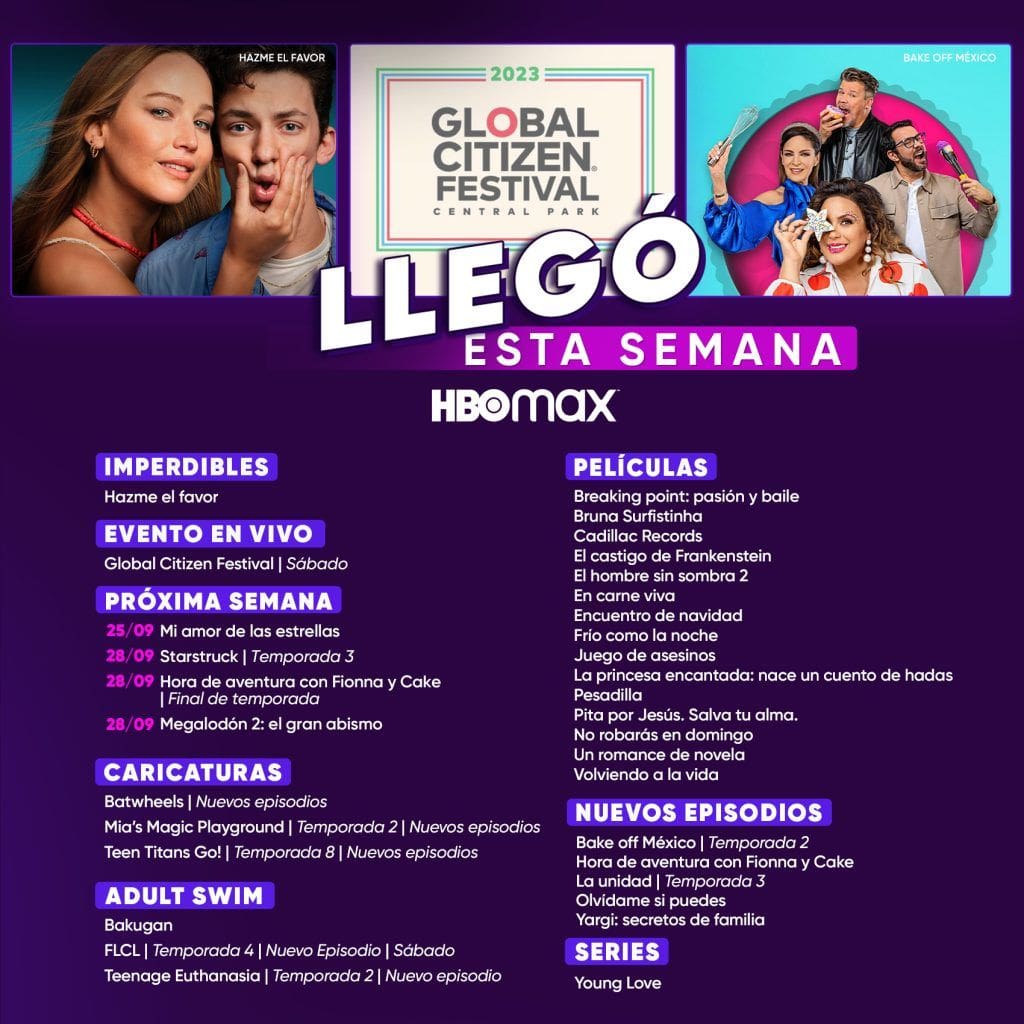 Estrenos semanales del 25 de septiembre al 1° de octubre en HBO MAX ...